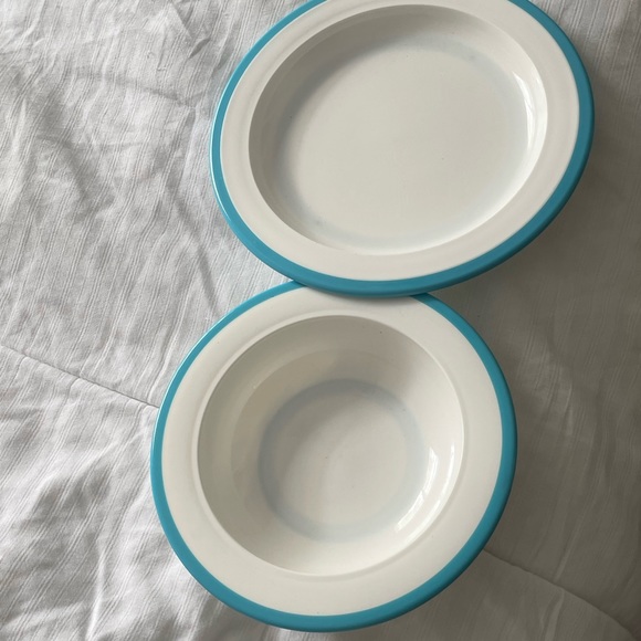 Vintage OXO child’s 2pc melmacware w/blue rubber grippy edges. EUC! - Picture 13 of 14